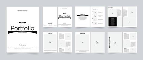Modern Architectural Portfolio template design 12 pages layout design vector