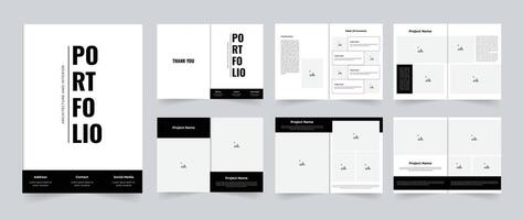 Modern Architecture and Interior portfolio template design with creative layout black and white template vector