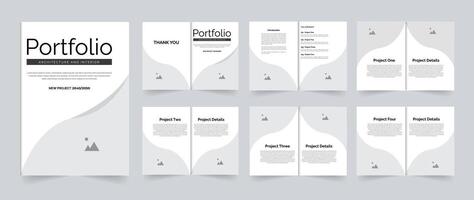 Creative Architectural portfolio template design A4 size 12 pages design vector