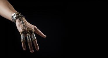 CloseUp of a Kinesthetic Prosthetic Arm Demonstrating Precision and Functionality..Generated image photo