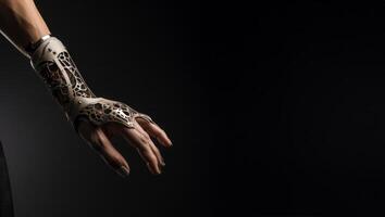 CloseUp of a Kinesthetic Prosthetic Arm Demonstrating Precision and Functionality..Generated image photo