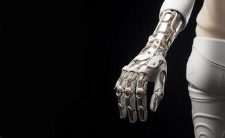CloseUp of a Kinesthetic Prosthetic Arm Demonstrating Precision and Functionality..Generated image photo