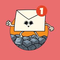 Letter Character with a notification. vector