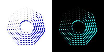 Octagon figure geometric lines. Heptagon geometric symbol. Editable stroke. vector