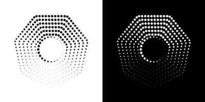 Octagon figure geometric lines. Heptagon geometric symbol. Editable stroke. vector