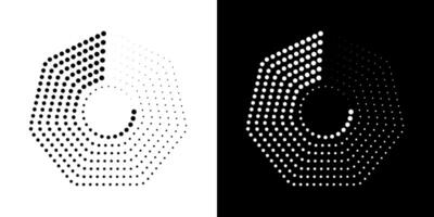 Octagon figure geometric lines. Heptagon geometric symbol. Editable stroke. vector