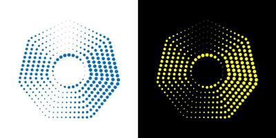 Octagon figure geometric lines. Heptagon geometric symbol. Editable stroke. vector