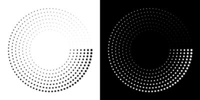 Dotted abstract circle geometric shape. Round circle concentric ring shape. vector