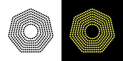 Octagon figure geometric lines. Heptagon geometric symbol. Editable stroke. vector