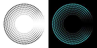 Dotted abstract circle geometric shape. Round circle concentric ring shape. vector