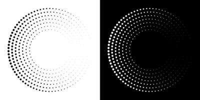 Dotted abstract circle geometric shape. Round circle concentric ring shape. vector