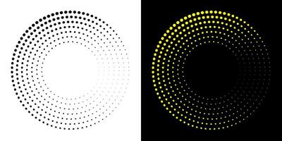 Dotted abstract circle geometric shape. Round circle concentric ring shape. vector
