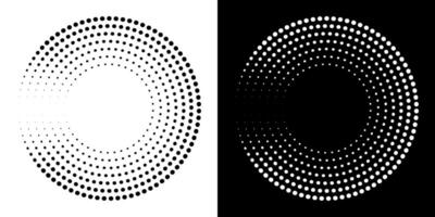 Dotted abstract circle geometric shape. Round circle concentric ring shape. vector