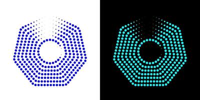 Octagon figure geometric lines. Heptagon geometric symbol. Editable stroke. vector