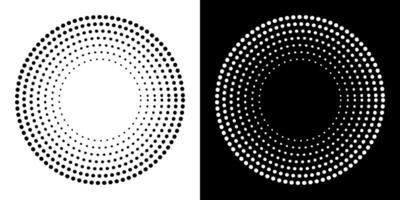 Dotted abstract circle geometric shape. Round circle concentric ring shape. vector