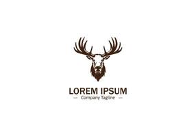 Moose head, face for retro logos, emblems, badges, labels template design element. Isolated on white background vector
