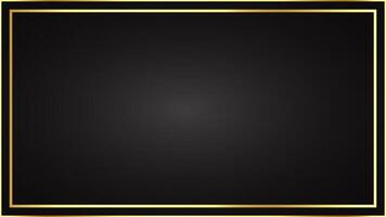 Elegant black background with gold border. vector