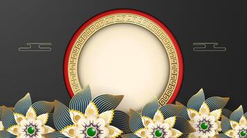 Abstract background for any festival in paper cut and craft style. Tone color is gold and black. vector