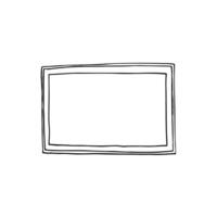 rectangular horizontal frame - hand drawn doodle vector