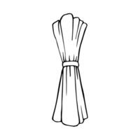 napkin ring and napkin - hand drawn doodle vector