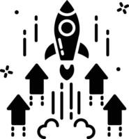 Startup launch solid glyph illustration vector