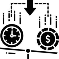 Equity balance solid glyph illustration vector