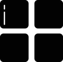 Grid view solid glyph illustration vector