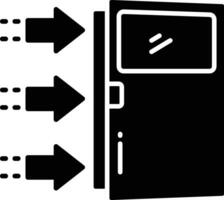 Exit door solid glyph illustration vector