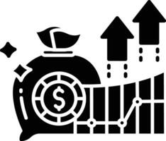 wealth bag solid glyph illustration vector