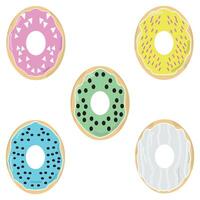 Cute Doughnut Art with Colorful Toppings vector
