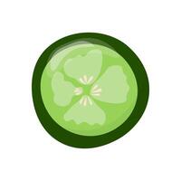 Clipart of cucumber ring in color. In hand-drawn style. Stock isolated image on a white background. vector