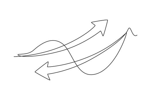 Statistics graph concept. Single line draw design graphic illustration. vector
