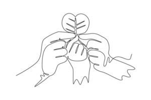 World Ozone Day concept. Single line draw design graphic illustration. vector