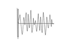 Statistics graph concept. Single line draw design graphic illustration. vector