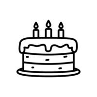 cake line icon, isolated background vector