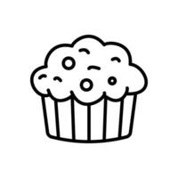 muffin, line style icon, isolated background vector