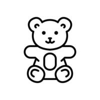 gummy bear, line style icon, isolated background vector
