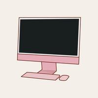 pink beauty Computer technology pc screen desktop isolated internet monitor laptop display digital vector