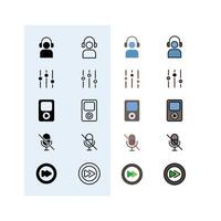 headphone, equalizer, audio, mute, speed up, Audio, Music and Sound Icon Set vector