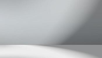Background Grey Studio wall room 3D Podium with Light,Shadow on Floor,Minimal Backdrop Display with Stand Mock up for product presentation in Autumn,Summer,Winter sale promote vector