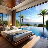 Luxury Hotel Room with Pool and Ocean View photo