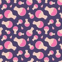 halloween elements, the witch's potion seamless pattern, autumn cute background vector