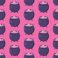 halloween elements, the witch's potion seamless pattern, autumn cute background vector