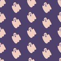 halloween elements, ghost seamless pattern, autumn cute background vector