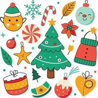 Variety Of Christmas Element Colorful Illustration vector