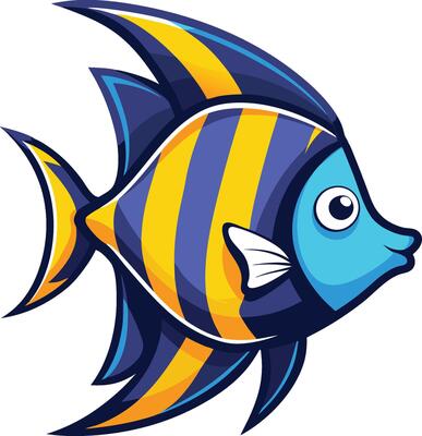 Angelfish Cartoon Illustration