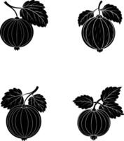 Gooseberry Silhouette Illustration vector