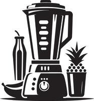 a blender with fruit and a pineapple on it vector