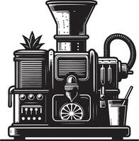 coffee machine with a drink and a cup vector