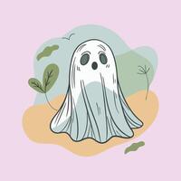 a ghost with a big head and eyes on a pink background vector